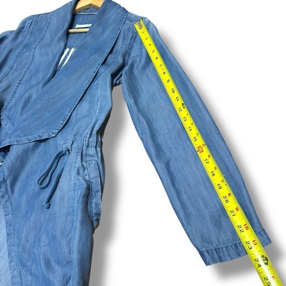 Max Jeans Blue Open Denim Cardigan Duster Jacket - Small - Picture 8 of 10
